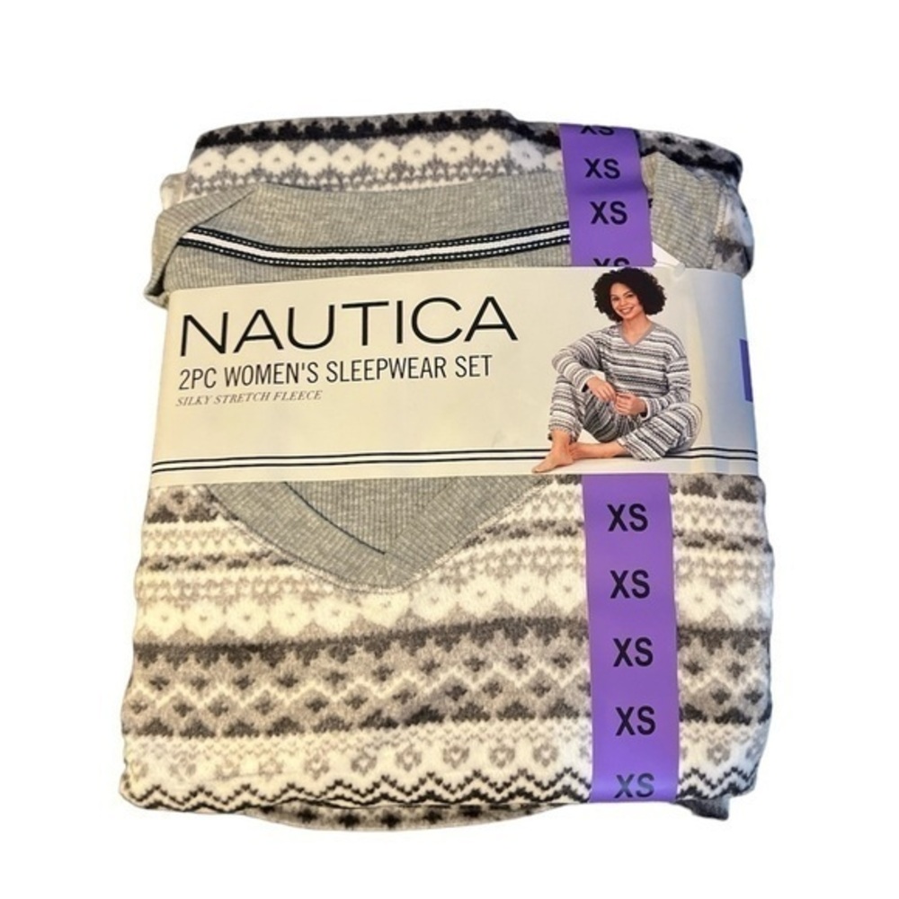 3/25$ (Mix)Nautica  Silky Fleece Pajamas Set (2pc) xs